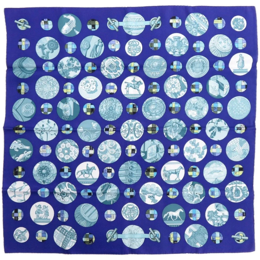 HERMES Black Silk Scarf